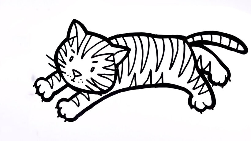 Hình vẽ con hổ ngộ nghĩnh cho bé tô màu