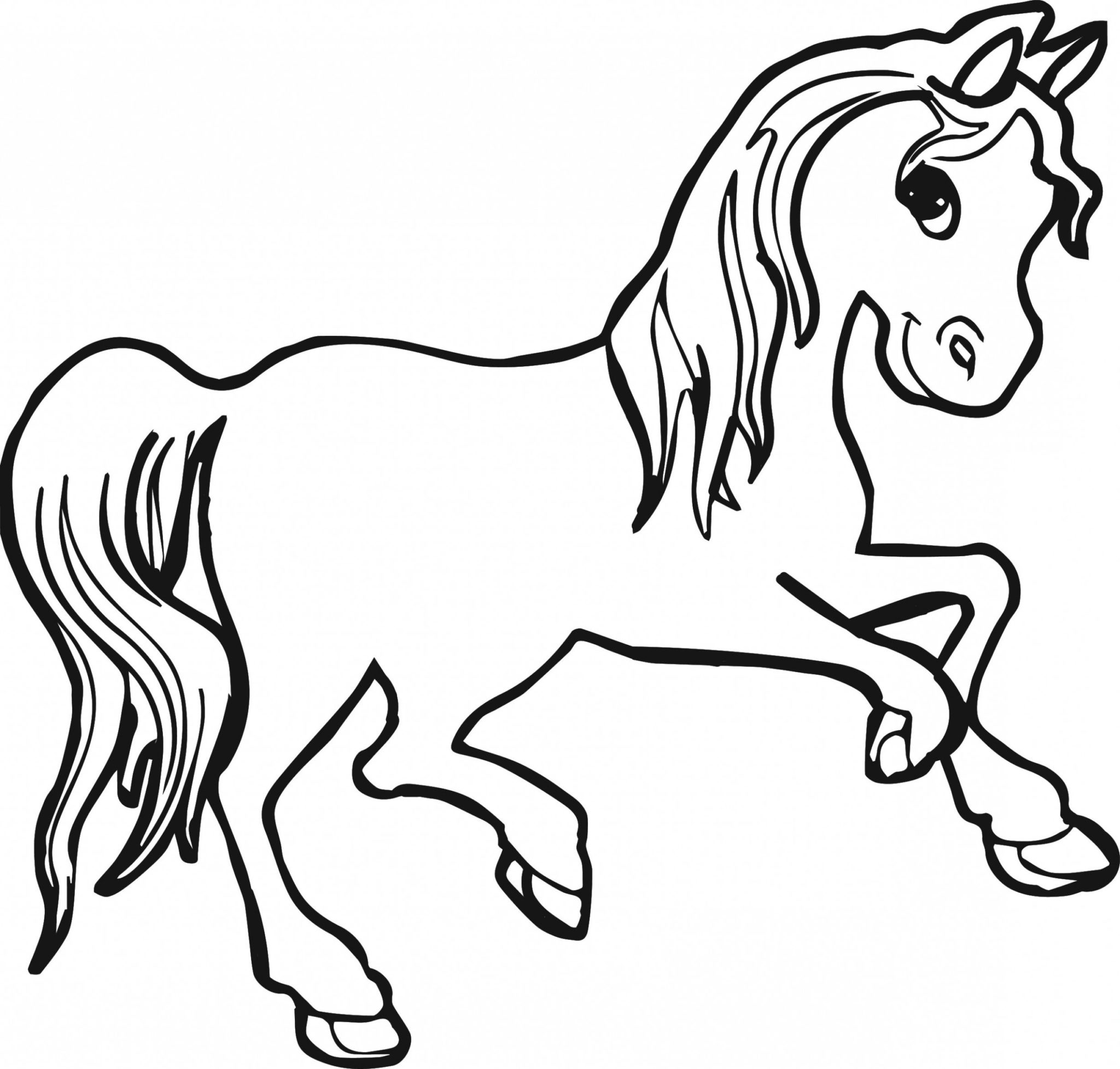 Hình vẽ con ngựa cho bé tập tô