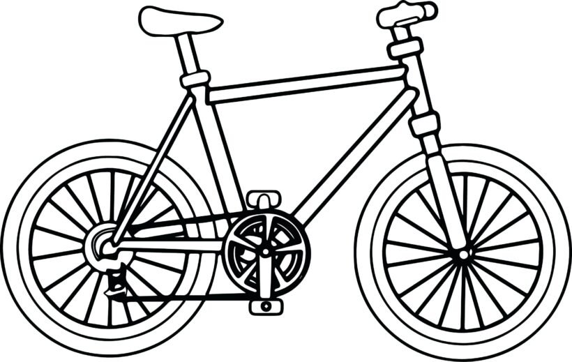 Hình vẽ đen trắng xe đạp