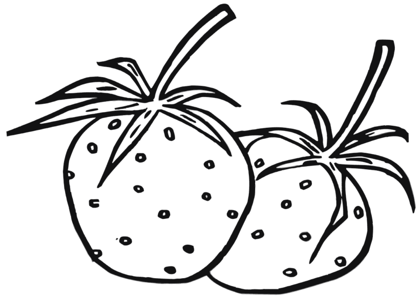 Hình vẽ hai quả dâu tây cho bé tô màu