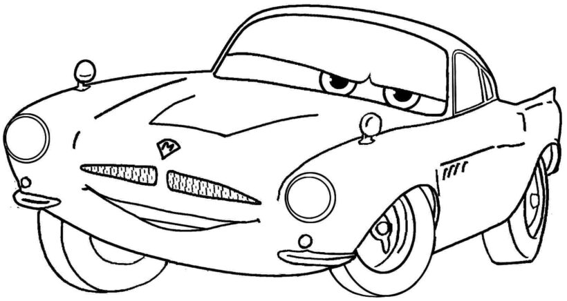 Hình vẽ hoạt hình siêu xe cho bé tô màu