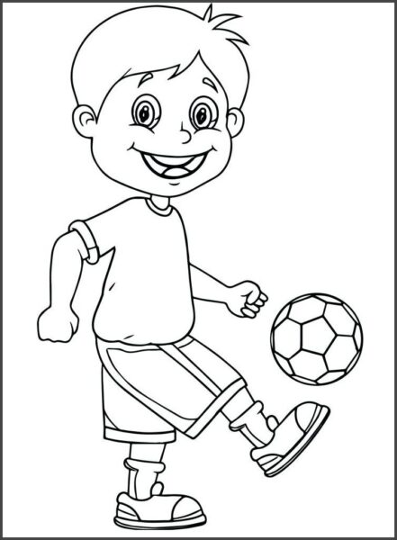 Hình vẽ nghề nghiệp cầu thủ bóng đá cho bé tập tô