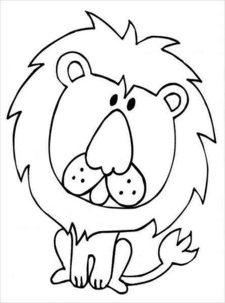 Hình vẽ sư tử ngộ nghĩnh cho bé tập tô
