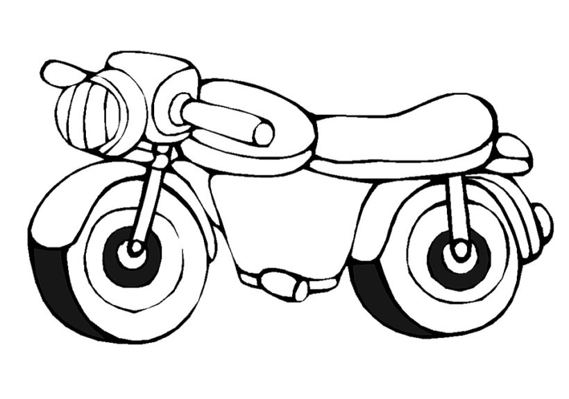 Hình vẽ xe máy cho bé tô màu