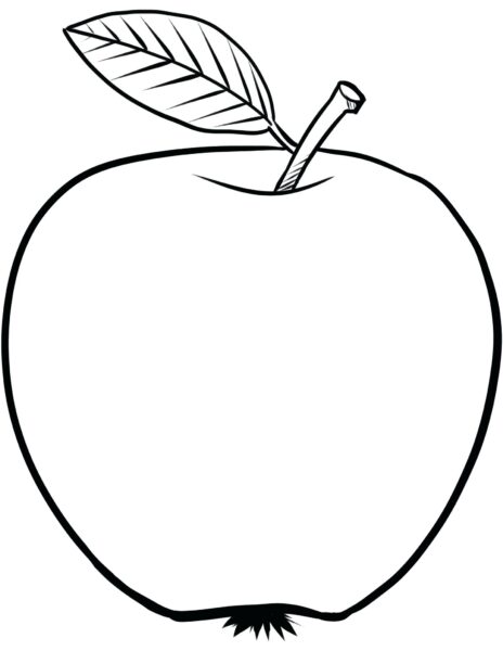 Mẫu hình quả táo cho bé tô màu
