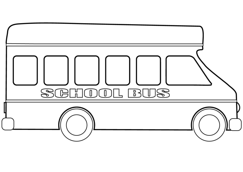 Mẫu tranh đơn giản hình xe buýt cho bé tô màu