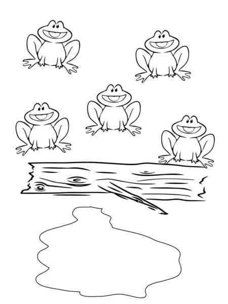 mẫu tranh tô màu con ếch cho bé