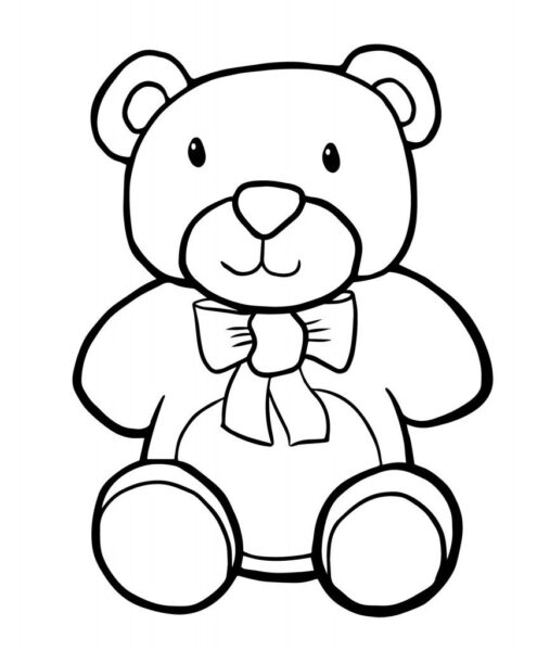 Mẫu tranh tô màu con gấu cho bé tập tô