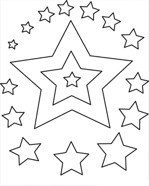 Mẫu tranh tô màu ngôi sao cho bé tập tô