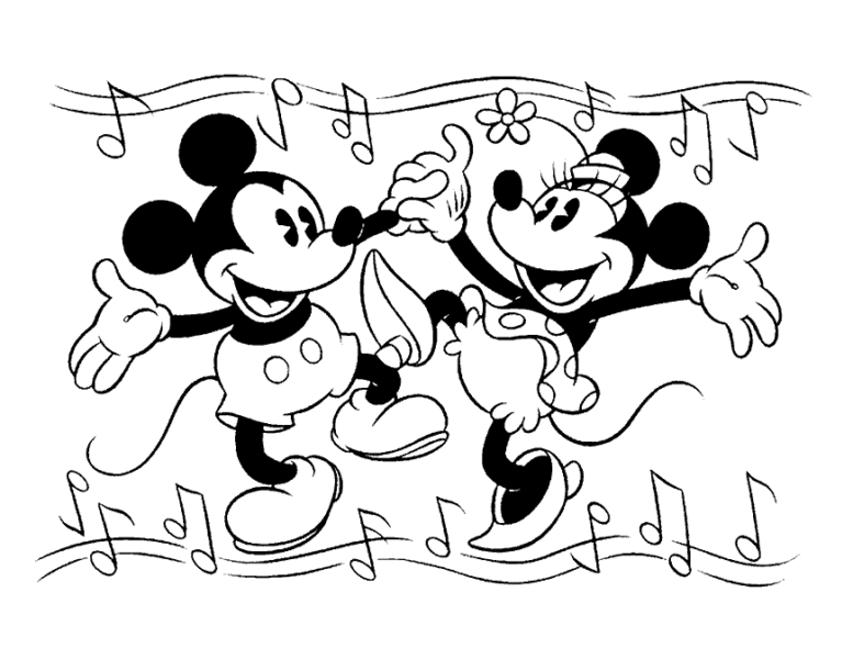 Mẫu vẽ chuột Mickey cho bé tập tô
