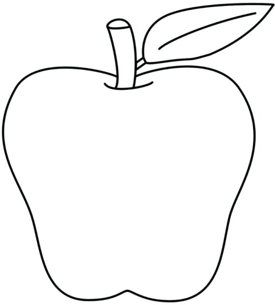 Mẫu vẽ quả táo cho bé tô màu