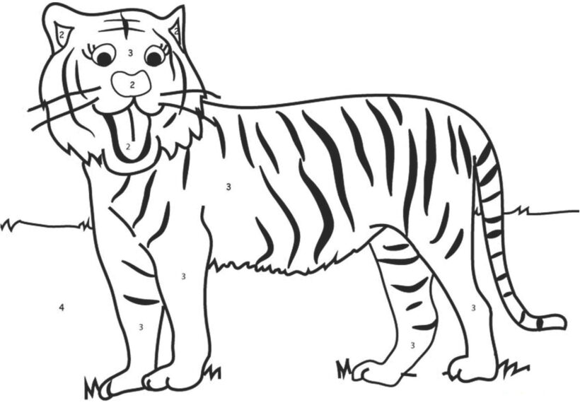 Tranh tô màu cho bé hình con hổ