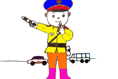 tranh tô màu chú cảnh sát giao thông