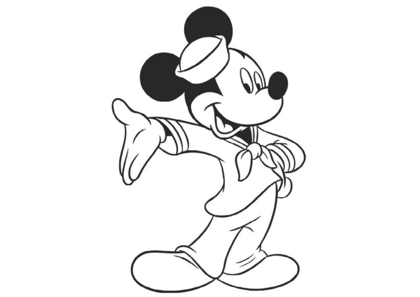 Tranh tô màu chuột Mickey biểu diễn