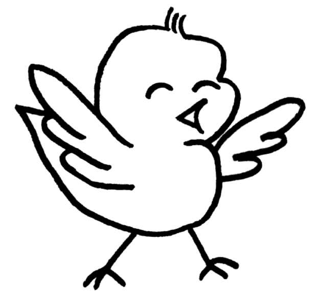 Tranh tô màu con chim non hình vẽ đơn giản