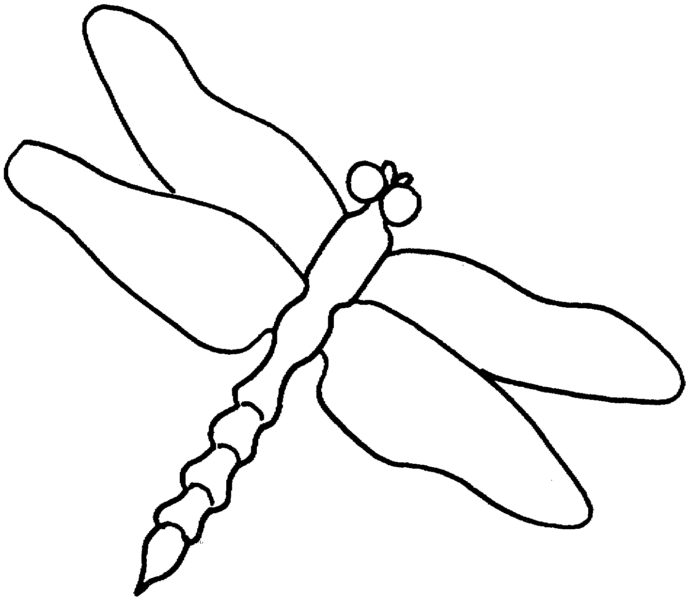 Tranh tô màu con chuồn chuồn hình vẽ đơn giản