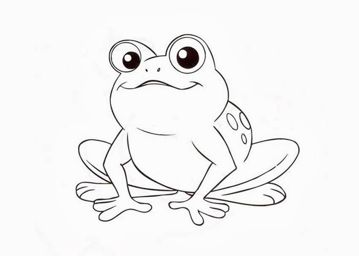 Tranh tô màu con ếch hình vẽ đơn giản