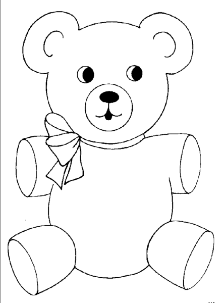 Tranh tô màu con gấu hình vẽ đơn giản