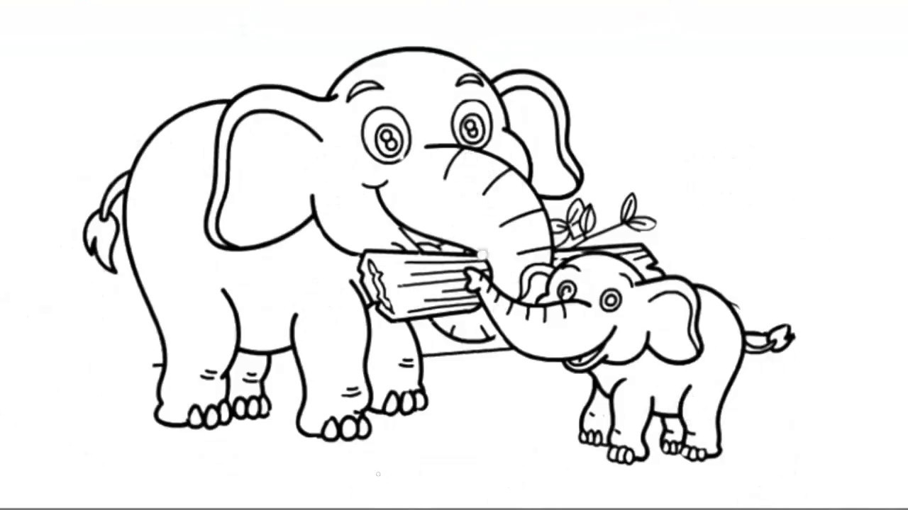 Vẽ con voi đơn giản và tô màu cho bé  Dạy bé tô màu  Menggambar dan  Mewarnai untuk Anak  YouTube