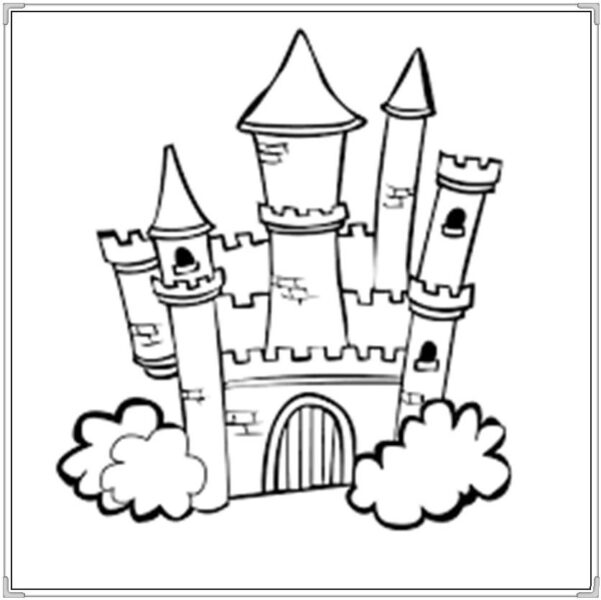 Tranh tô màu lâu đài trên mây