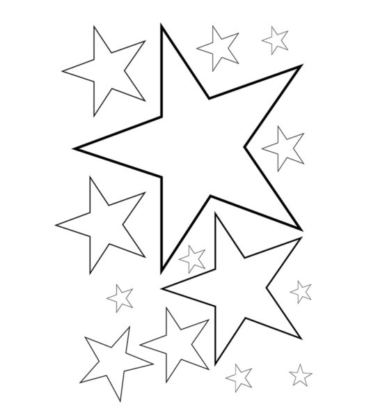 Tranh tô màu ngôi sao 5 cánh cho bé tập tô