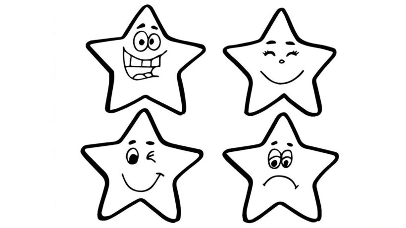 Tranh tô màu ngôi sao thể hiện cảm xúc cho bé tập tô