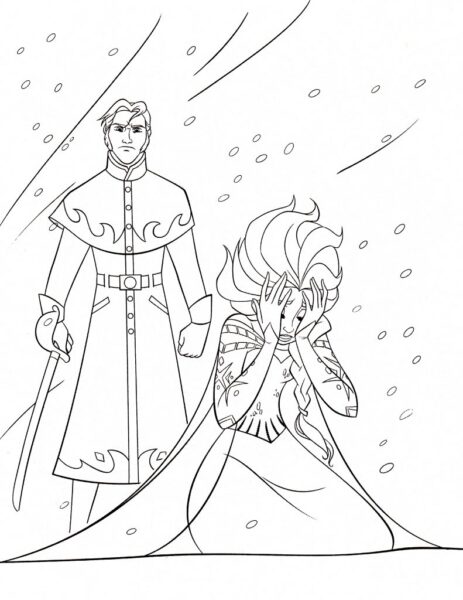 Tranh tô màu nữ hoàng băng giá trong trận bão tuyết