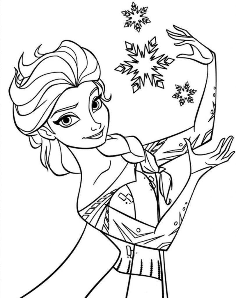 Tranh tô màu nữ hoàng băng giá - Công chúa Elsa xinh đẹp