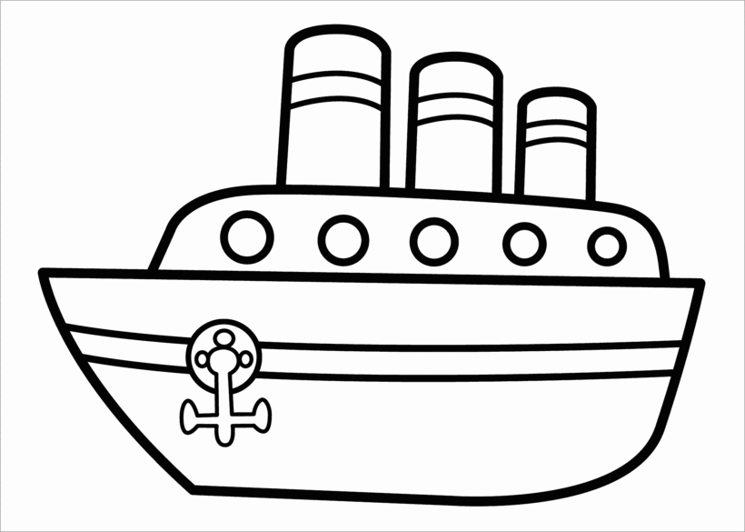 Tranh tô màu phương tiện giao thông hình chiếc thuyền biển