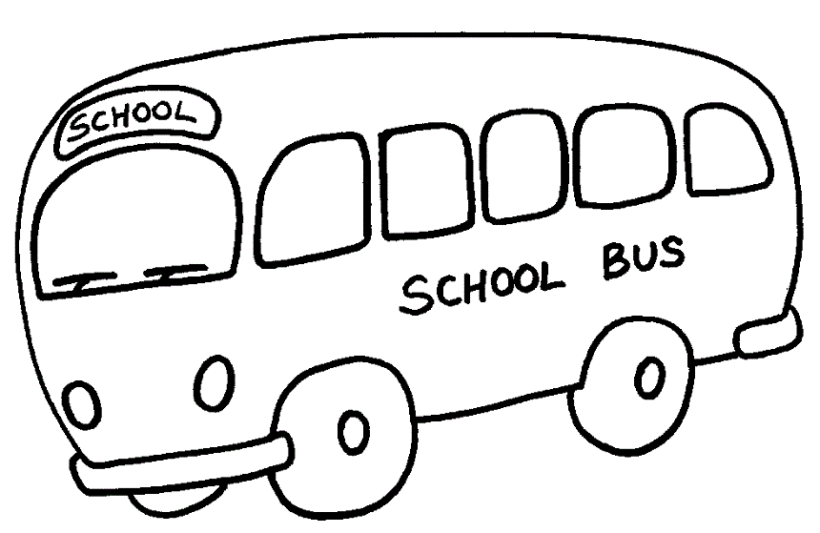 Tranh tô màu phương tiện giao thông hình xe bus học sinh