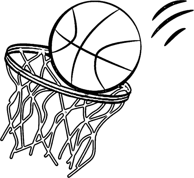 Tranh tô màu quả bóng rổ
