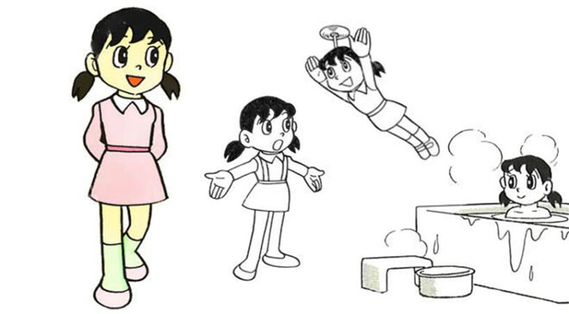 Tranh tô màu Shizuka với các hoạt động khác nhau
