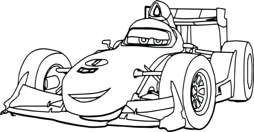Tranh tô màu siêu xe đua hoạt hình