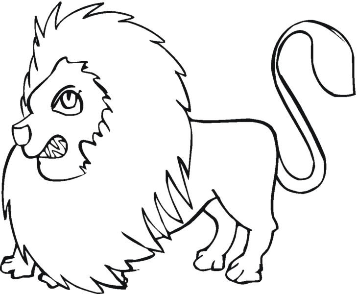 Tranh tô màu sư tử với bộ lông xung quanh vừa rậm vừa dài