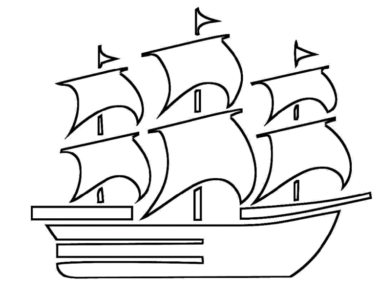 Tranh tô màu thuyền buồm đơn giản