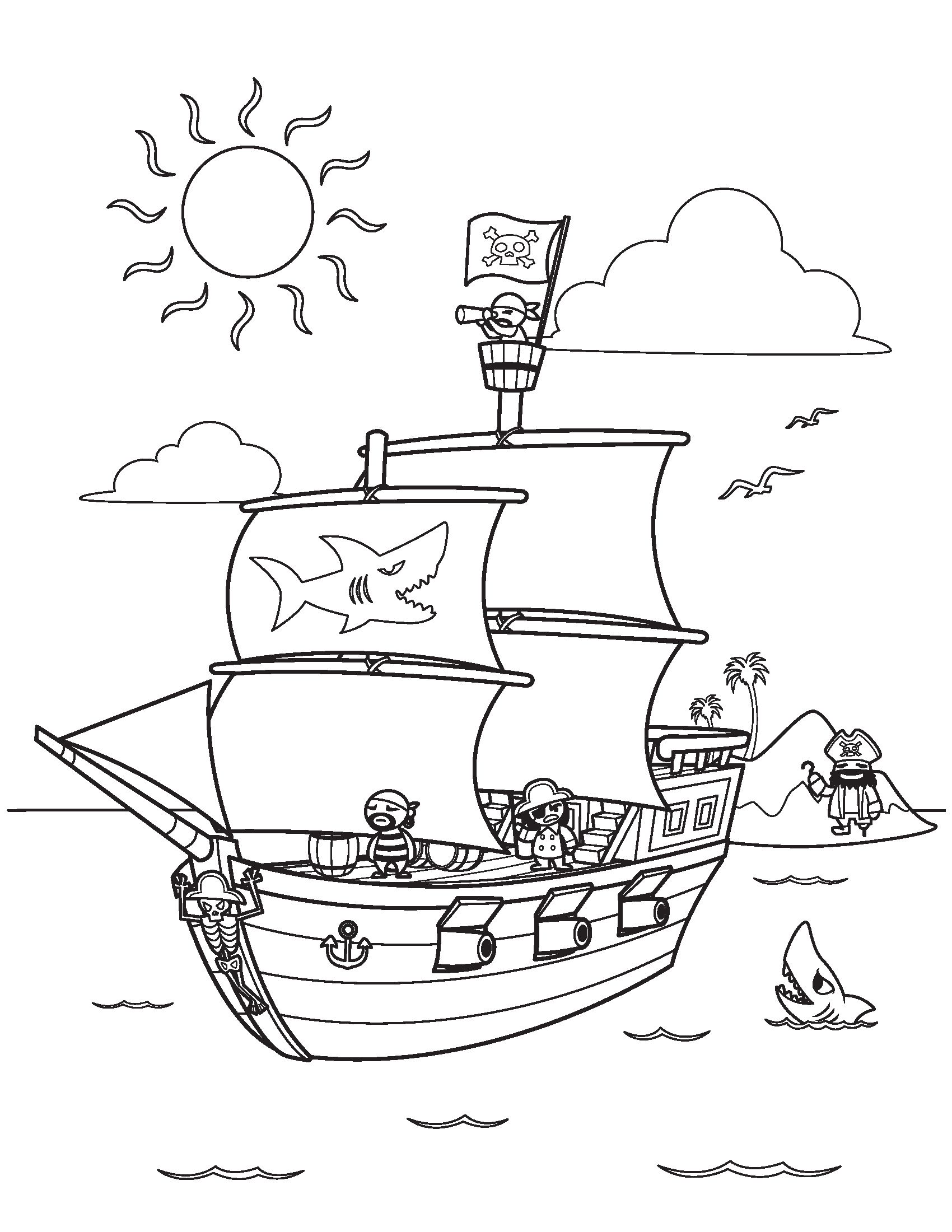 31 Tranh tô màu thuyền buồm đẹp nhất cho bé tập tô