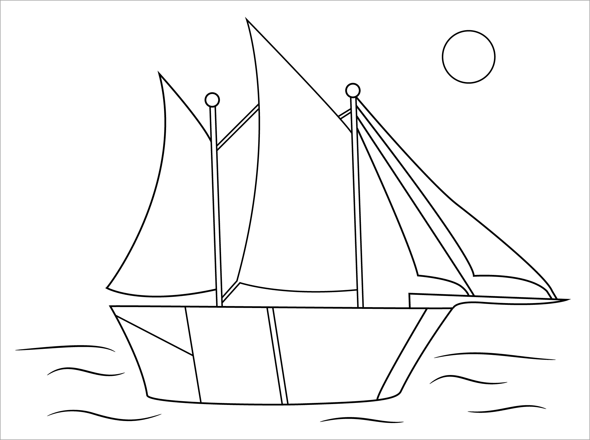 Tô màu chiếc thuyền gỗ nhỏ  Trang Tô Màu Cho Bé