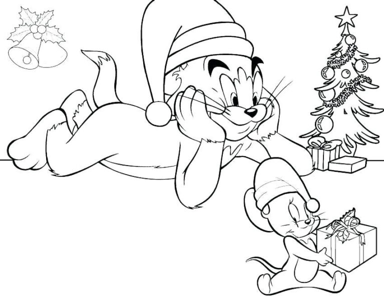 Tranh tô màu Tom and Jerry trong ngày lễ Noel