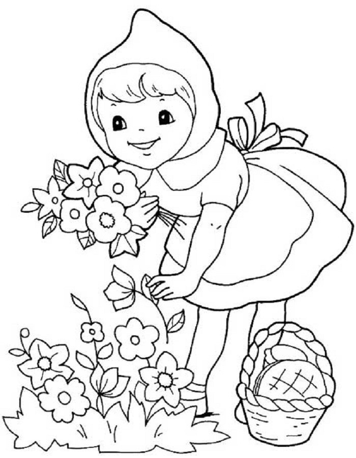 Mẫu tải tranh tô màu vườn hoa siêu xinh cho bé