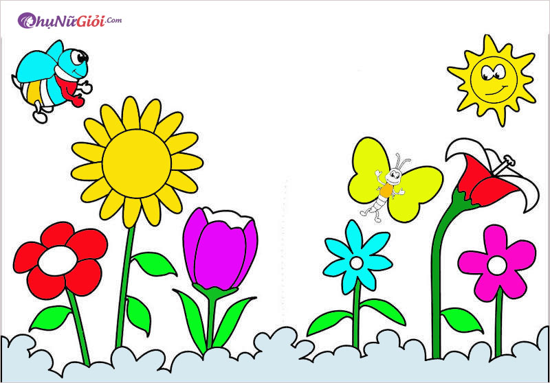 Những bước vẽ tranh vườn hoa lớp 3 cho mùa xuân tươi đẹp
