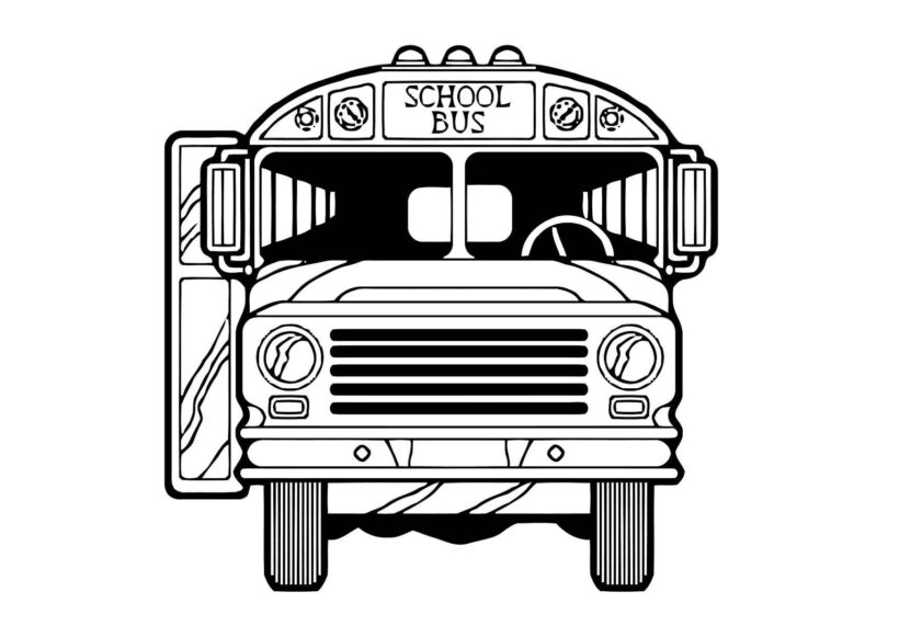 Tranh tô màu xe buýt dành chở học sinh
