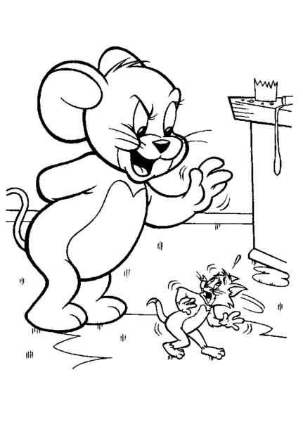 Tranh vẽ chưa tô màu Tom and Jerry