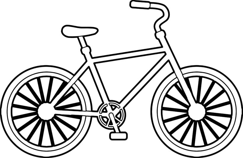 Tranh vẽ đen trắng xe đạp
