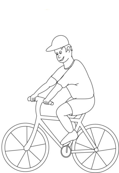 Tranh vẽ đơn giản xe đạp cho bé tô màu