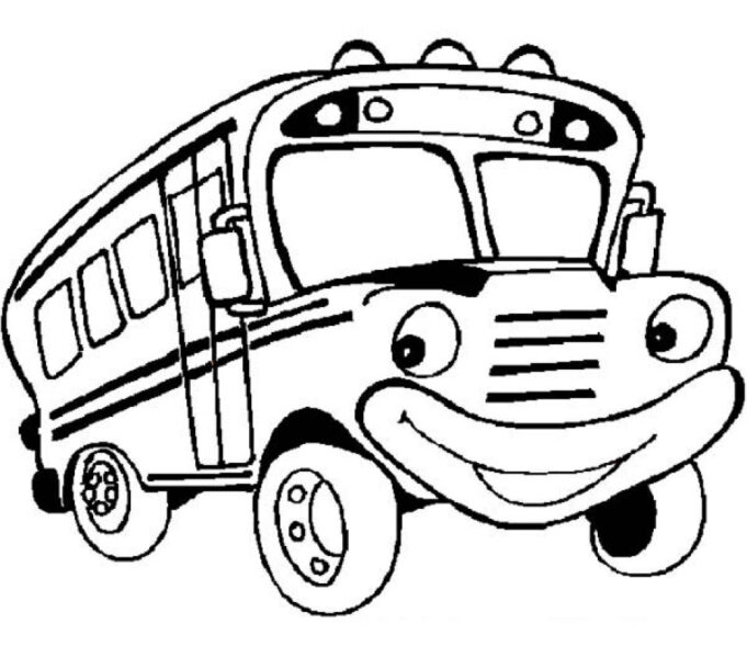 Tranh vẽ hoạt hình xe buýt
