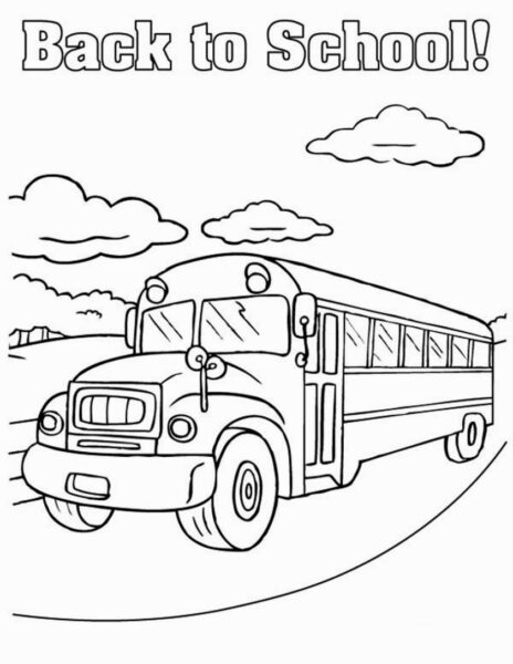 Tranh vẽ xe buýt cho bé tô màu
