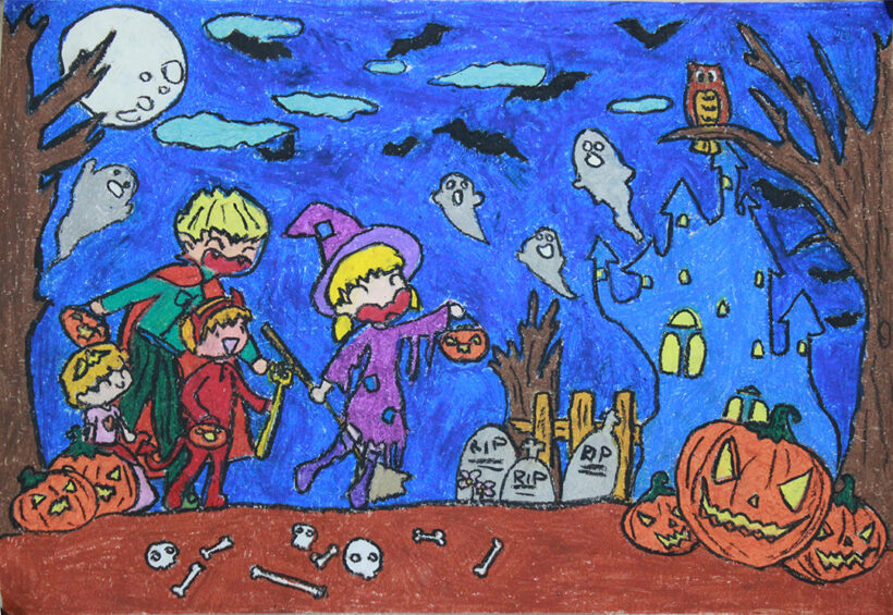 vẽ tranh lễ hội halloween đẹp nhất cho học sinh
