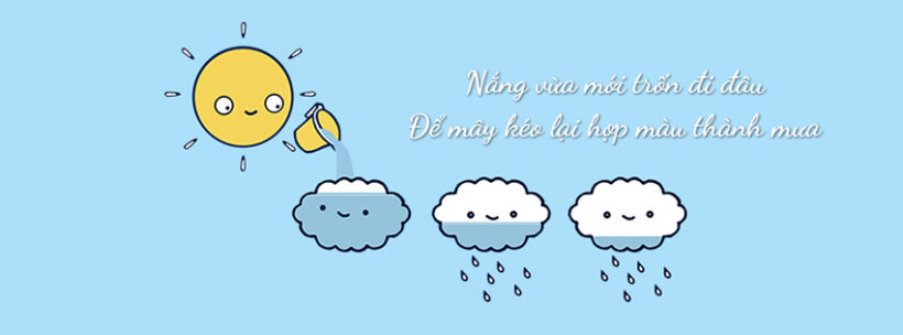 ảnh bìa fb cute về đám mây và ông mặt trời