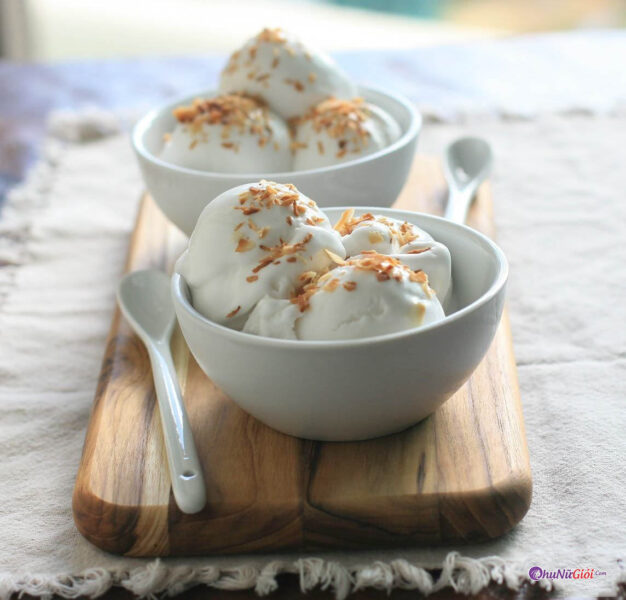 Hoàn thành Cách làm kem sữa dừa bằng whipping cream, không dùng trứng
