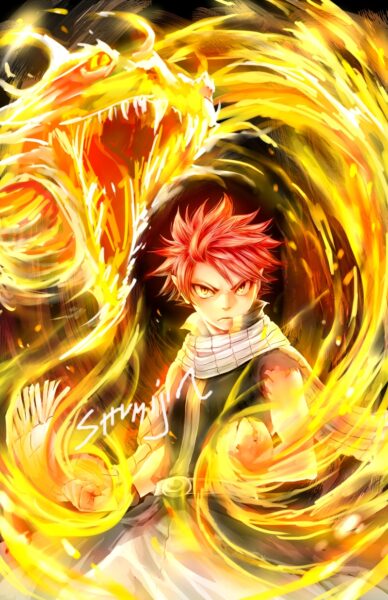 Hình ảnh Natsu Dragneel và sức mạnh rồng lửa
